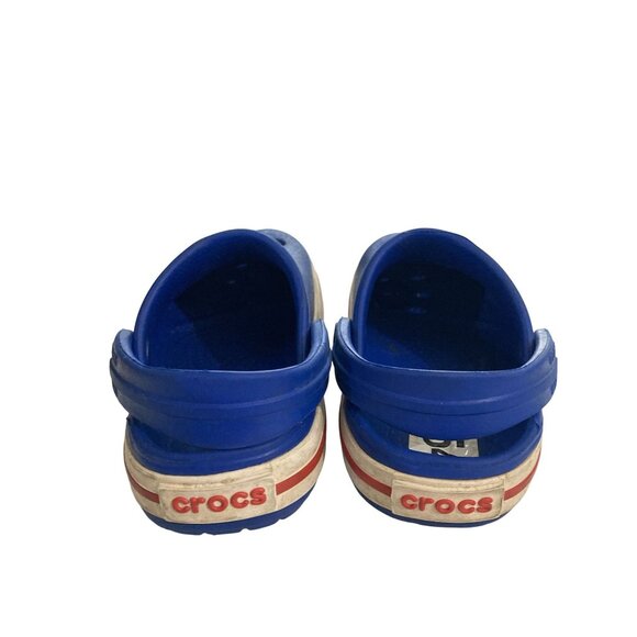 Crocs Classic Kids Size 6 Blue Slip-On Adjustable Heel Strap Clog Shoes - Picture 4 of 8